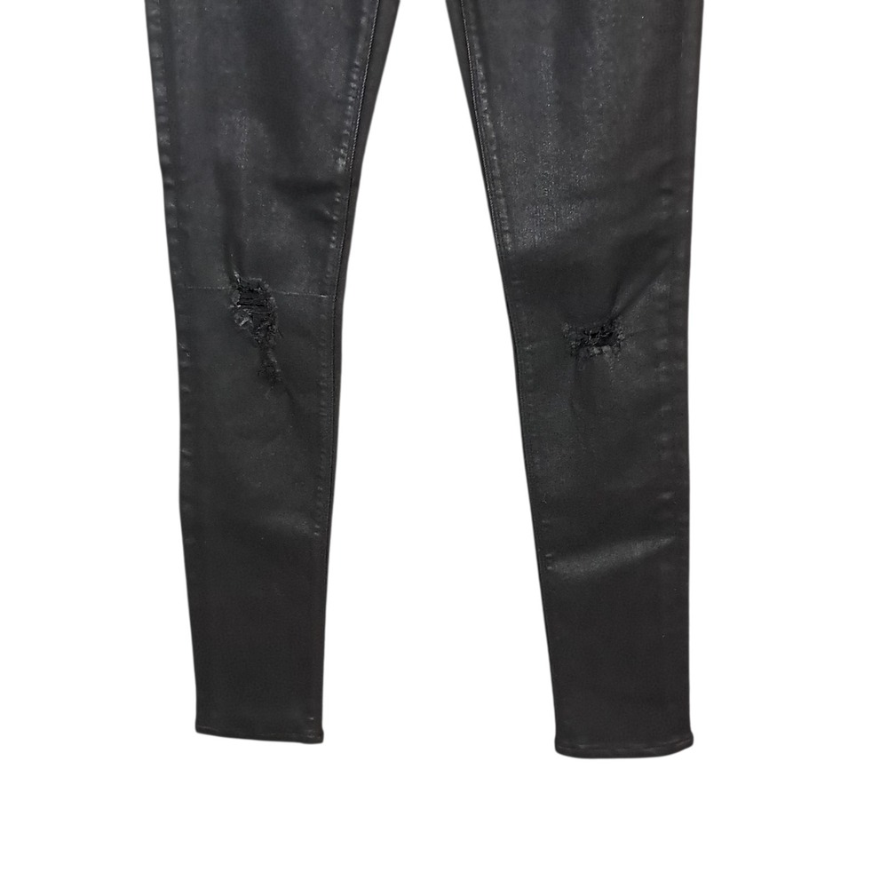 Hudson Jeans Barbara High-Waist Black Super Skinny Jean Women's 25 Emo Biker - Picture 4 of 13